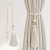 2 PCS Adjustable Cotton Cord Curtain Tiebacks Curtain Straps Bohemian Chic Log Loop Curtain Buckle Strap With Tassel Hand Woven