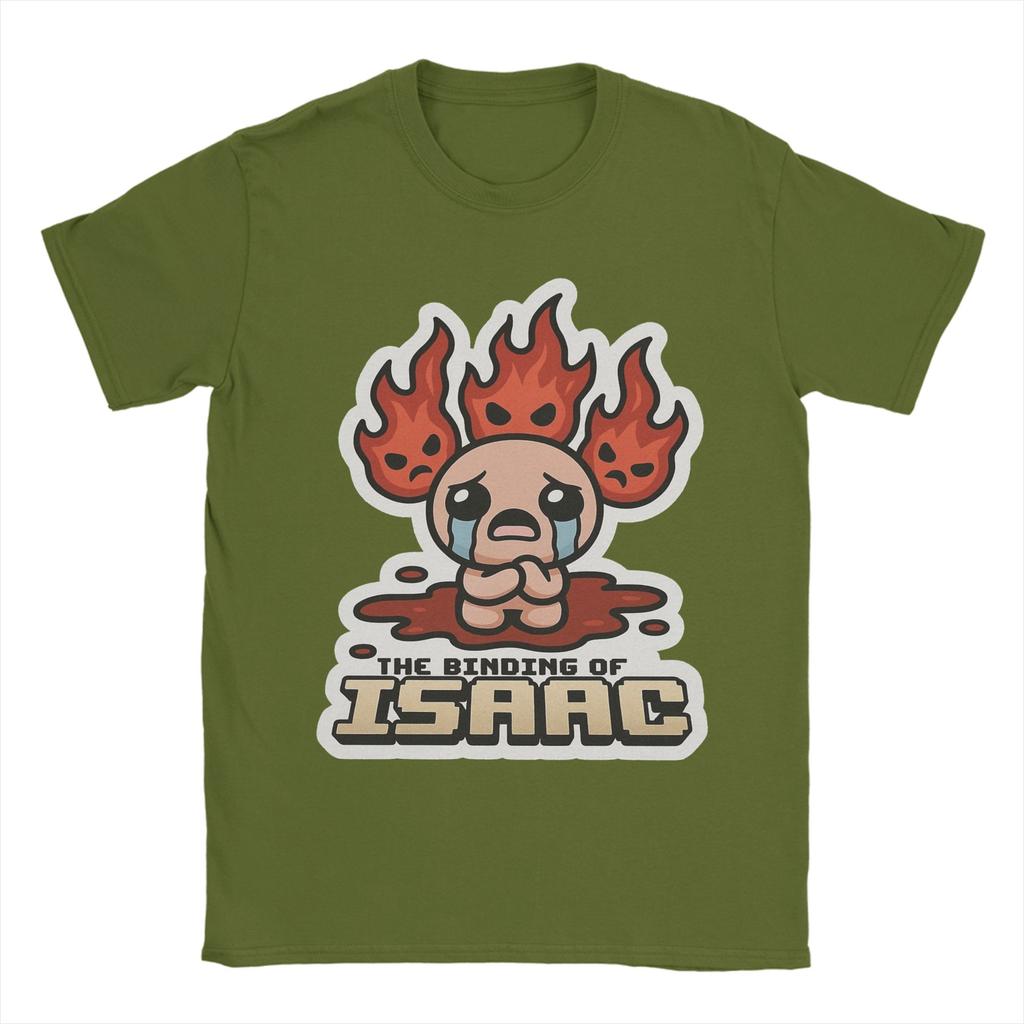 The Binding of Isaac Inspired Flame T-Shirt Unisex Vintage Cotton Tees Round Collar Short Sleeve T Shirt Plus Size Clothes
