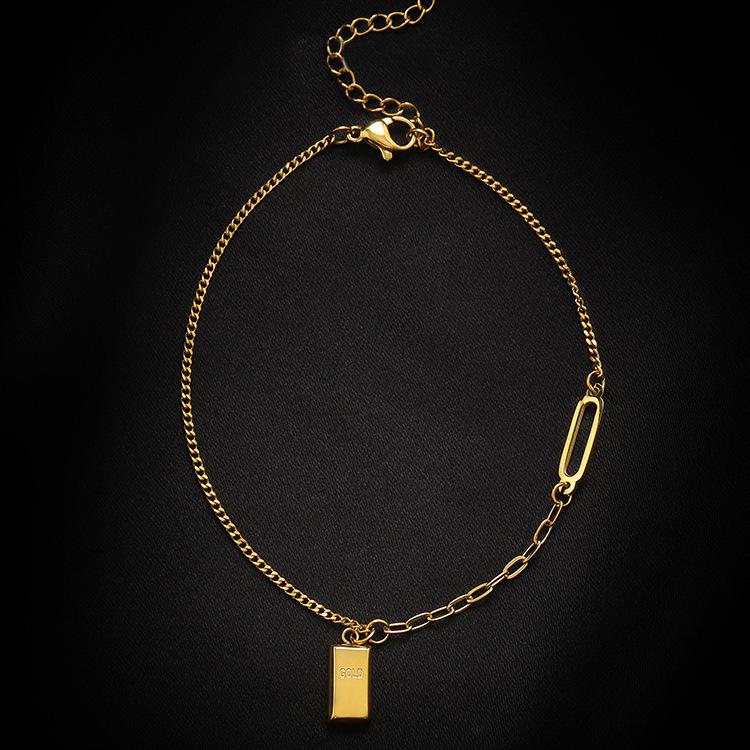 Wszechstronna pozłacana bransoletka na kostkę z 18-karatowego złota: Stylowy Codzienny Luksus dla Kobiet