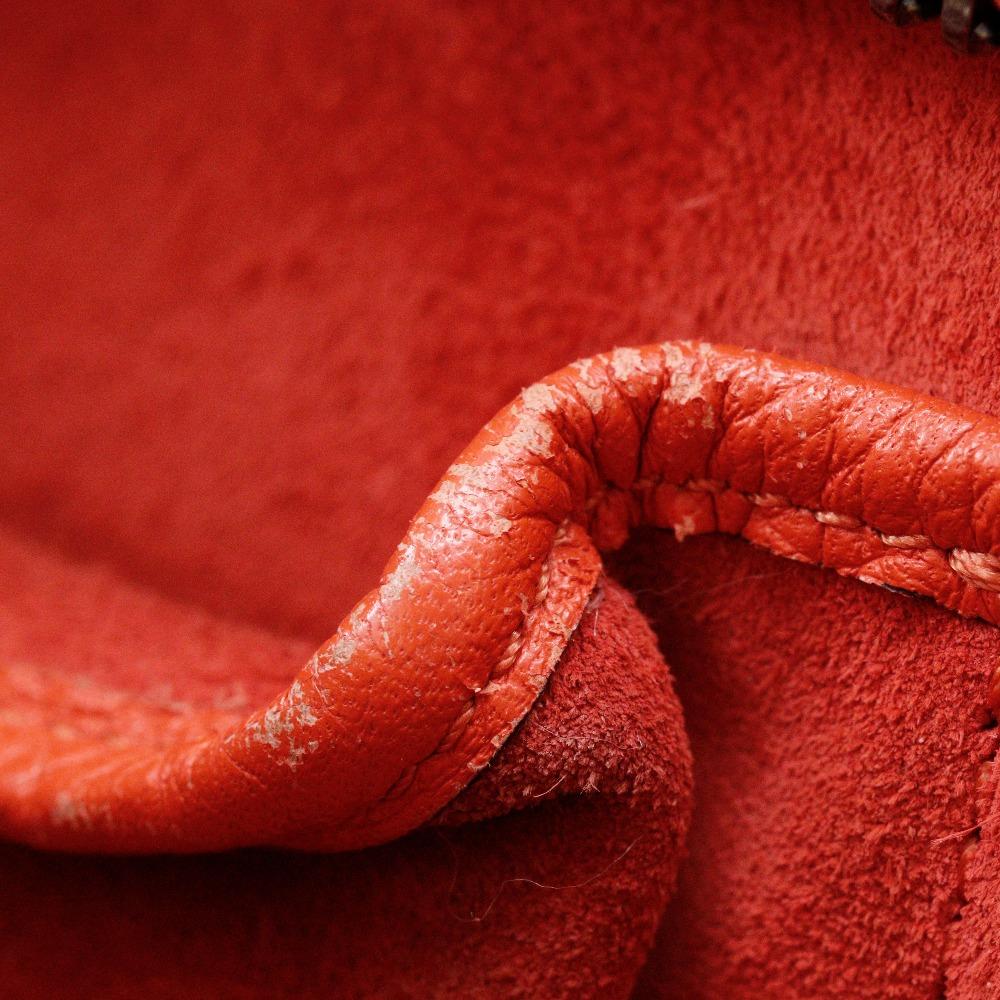 CELINE Luggage micro Handbag Red Calfskin Women Used