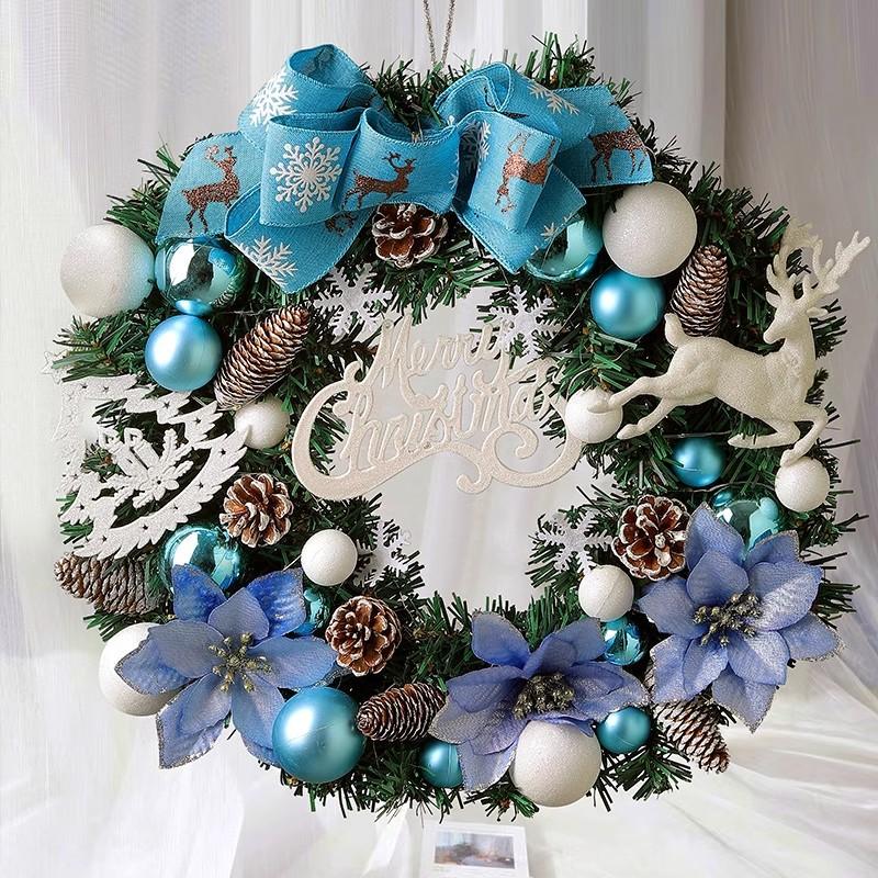 Garland Wreath Christmas Decorations Simulation Rattan Christmas Tree Hotel Shopping Scene Layout Door Area Hanging Wall Decoration Ornaments for B