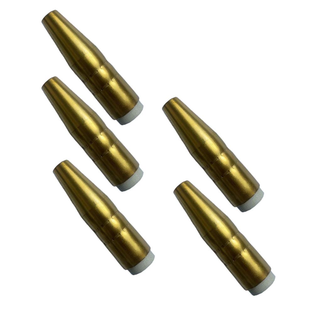 5-teiliges Gasdüsenset 38 Zoll Messing für Bernard QS MIG-Schweißgas mit Kompatibilität für mehrere Kontaktspitzen