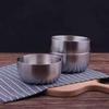 ZISIZ Vintage 304 Stainless Steel Round Snack & Sauce Dishes, 12cm (Set of 2)