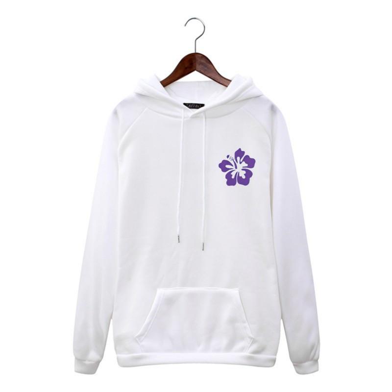 Womens Oversized Streetwear Hoodie With Floral Numeric Letter Print Long Sleeve Pullover
