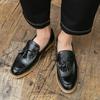 Men's Leather Shoes Slip On Office Formal Shoes Wedding Party Men's Tassel Dress Shoes Breathable Driving Oxfords Footwear