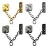 Polished stainless steel door chain lock with door bolt and inclusive installation accessories for home security