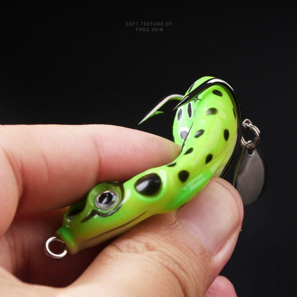 2PCS 3D Eyes Frog Lures 12g Weight Plastic Fishing Lure Durable Soft Tube Bait Wild Fishing