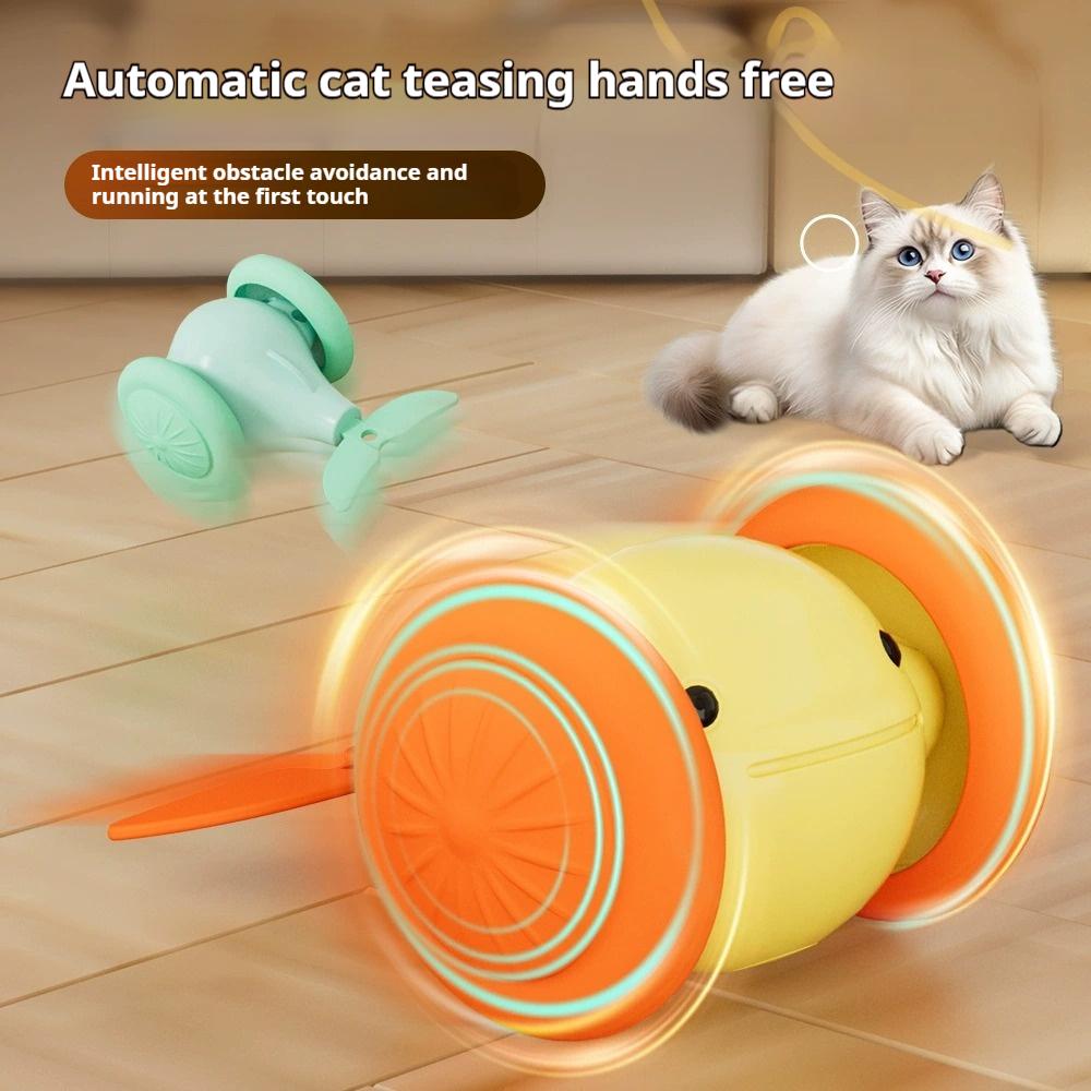 New Interactive Cat Toy Electric Whale Car Automatic Teaser Pet Toys with Intelligent Obstacle Avoidance Pet Toys for Kittens