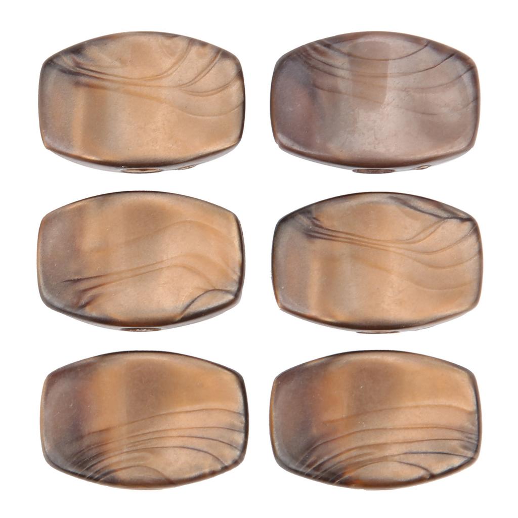 6PCS Tuning Buttons Plastic Brown for Classical Folk Electric Guitar String Handlewith Silver Screws