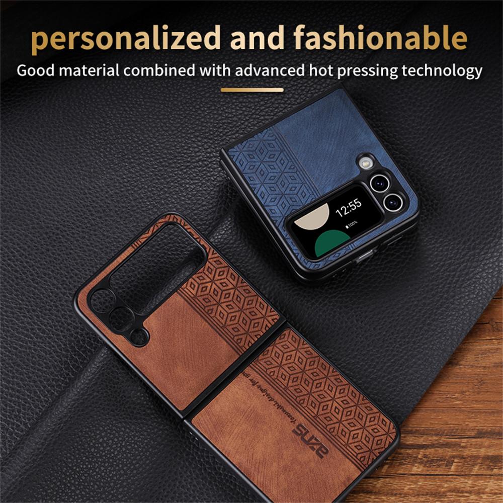 For Samsung Galaxy Z Flip 4 3 5 S23 S22 Ultra S21 A14 A24 A34 A54 A13 A23 A33 A53 Back Cover Skin Feel Shockproof Leather Case Funda