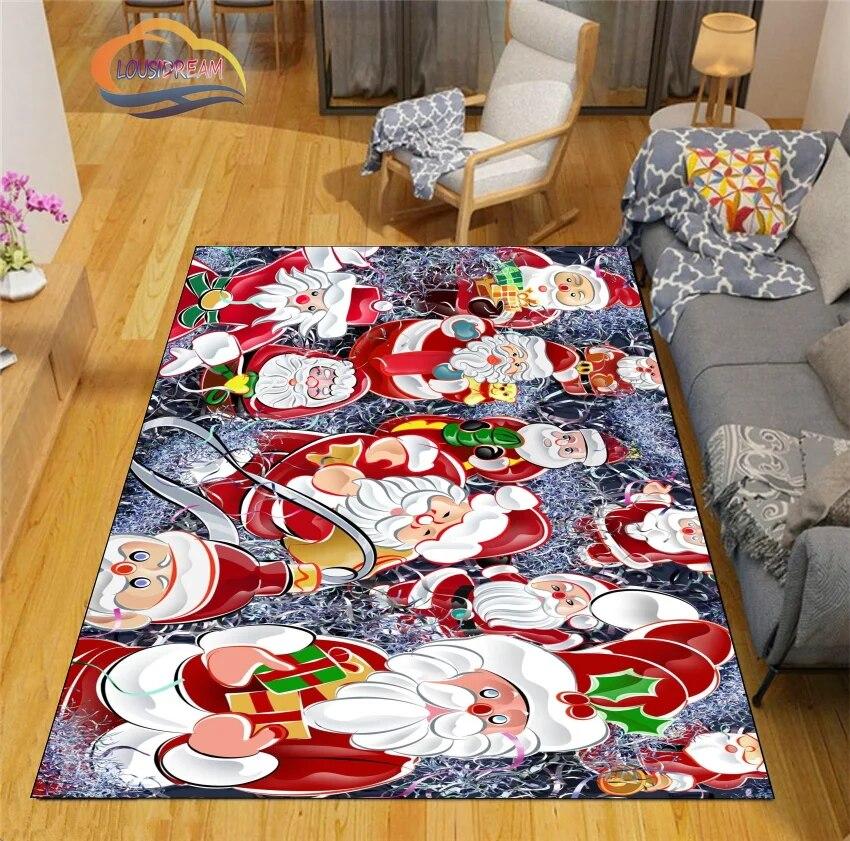 3D Printed Christmas Floor Mats Carpet  Santa  Fashion Bedroom Mat Living Room Office Children  Home Decor