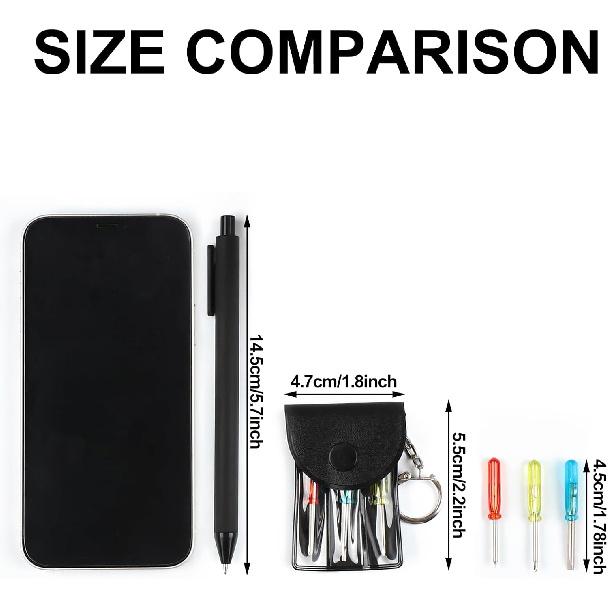 Jutom 20 Set Mini Screwdriver Keychain Set Bulk Includes 3 Mini Screwdrivers In a Portable Pouch with Snap with Hook Bulk Adult Men Employee