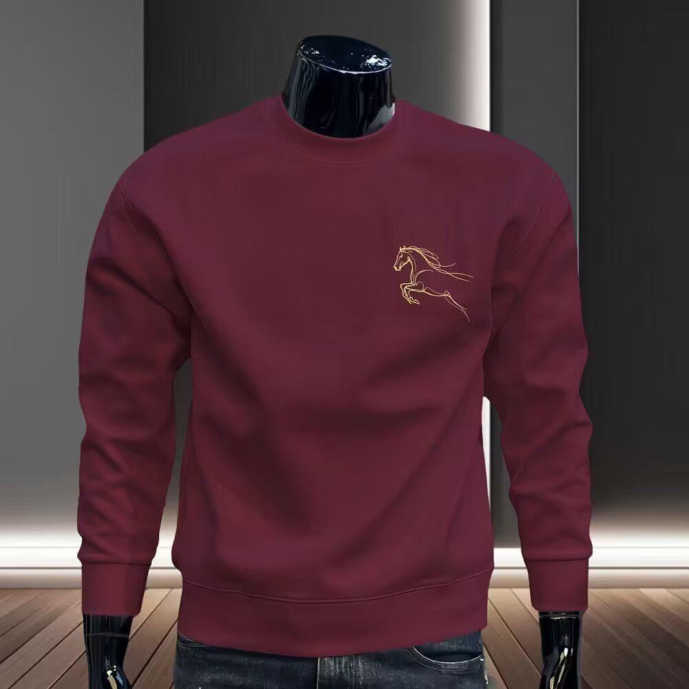 

2026 National Tide Men s Trendy Round Neck Sweatshirt - Versatile High Street Hong Kong Style Top 4XL