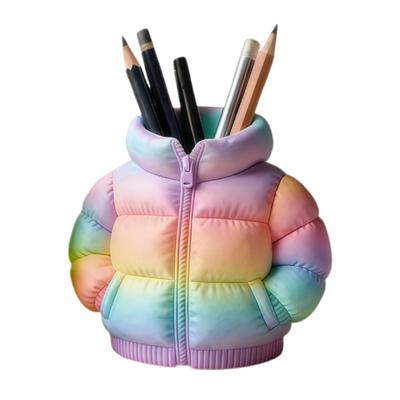 Pufferjacke-förmiger Stiftehalter 3D-gedruckter Schreibtischorganizer