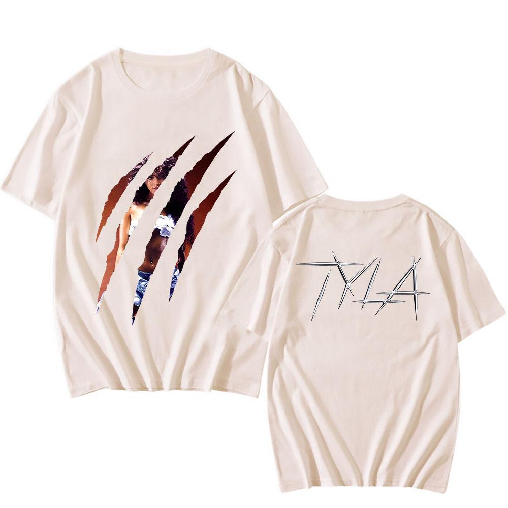 Tyla T-shirt for Spring/Summer Vintage Hip Hop Tee-shirt Short Sleeve O-neck Tshirt Gothic Punk Clothes Cotton Tops