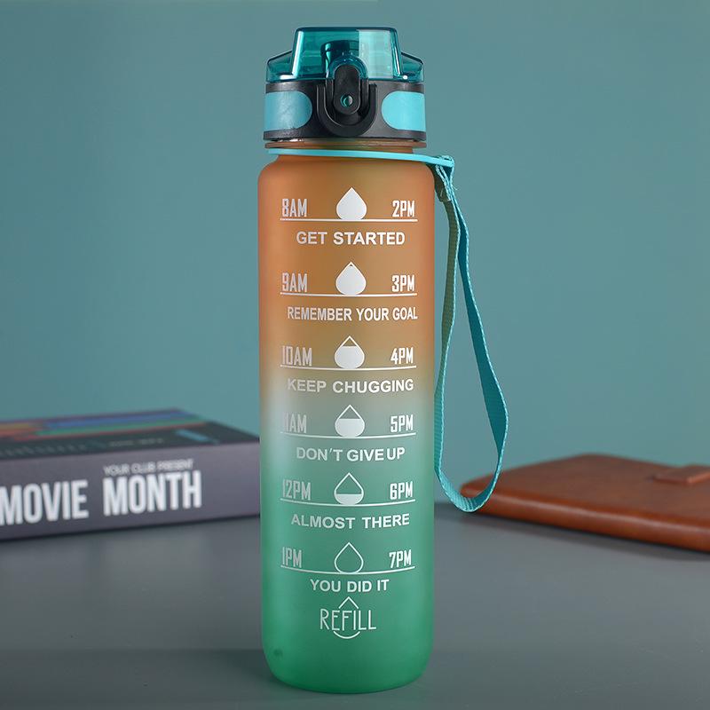 Gradient Color Ribbon Tea Infuser Space Cup with Pop-Up Lid - Large Capacity, Portable, Outdoor Fitness Sports Cup