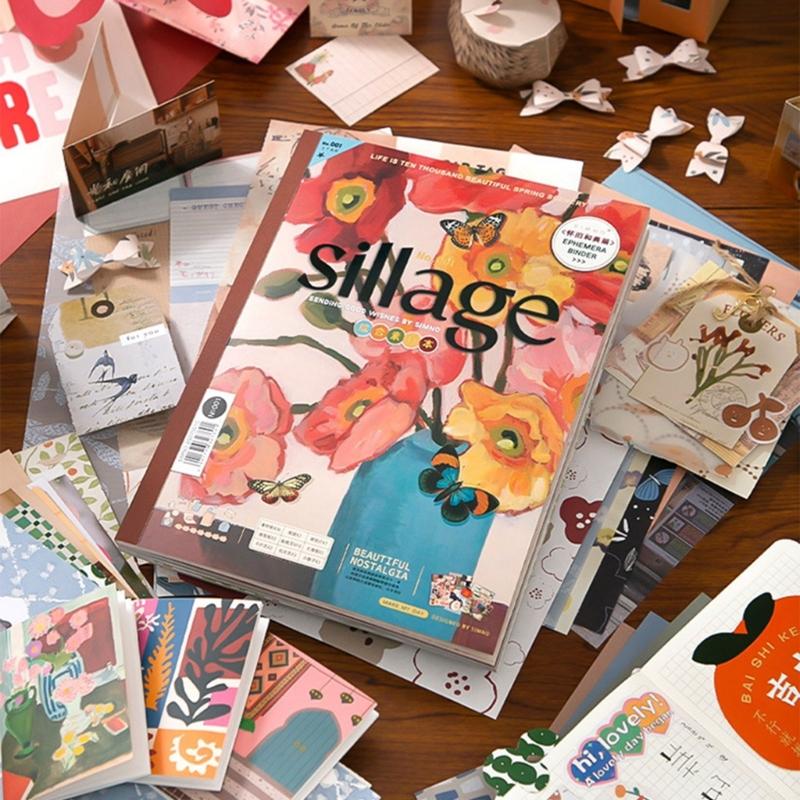 64 Sheets Antique Scrapbooking Background Paper Oil Painting Themed Craft Paper for Journal Embellishment Gift Packaging