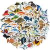 50 Realistic Marine Fish Stickers Cartoon Waterproof Children's Cognitive Stickers DIY Suitcase Refrigerator Notebook