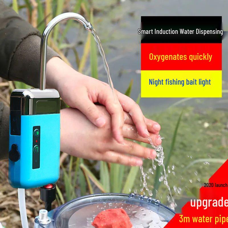 Tragbarer wiederaufladbarer elektrischer Wasserspender für Händewaschen im Freien und Belüfter zum Angeln