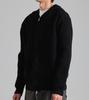 Button Seoul Minimal Hooded Zip-Up Knit Cardigan (Black)
