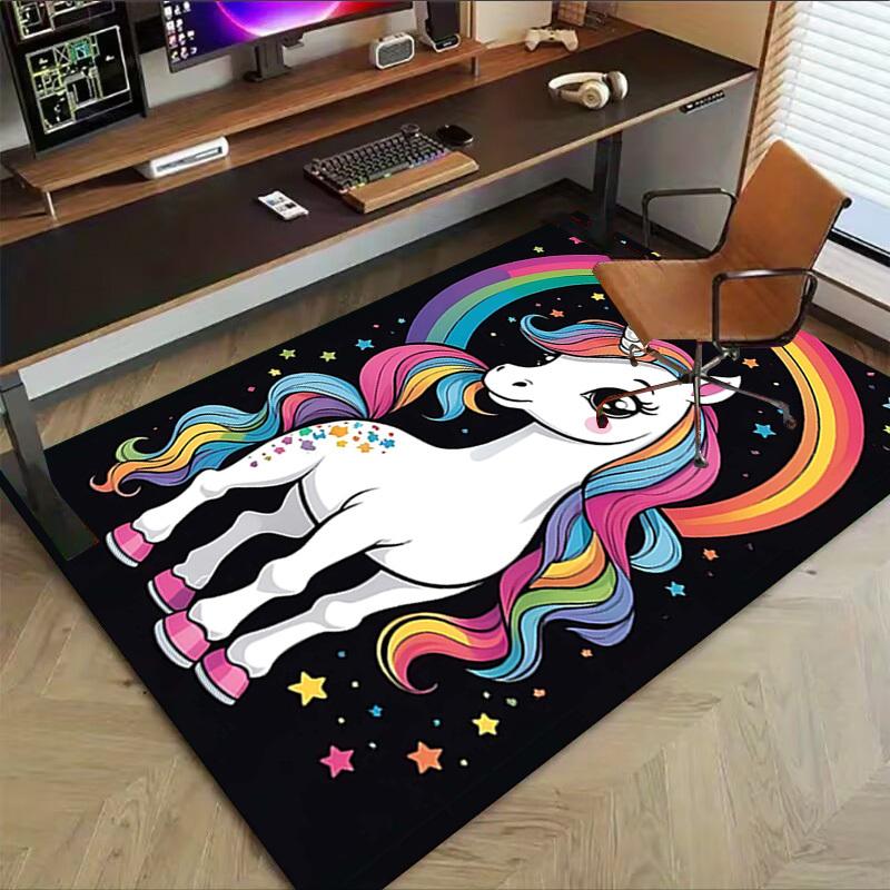 1PC Unicorn Rainbow Extra Large Non-Slip Floor carpet, Office, family, bedroom, Studio - Large Area Rug Indoor Rugs, Vibrant Colors-A264
