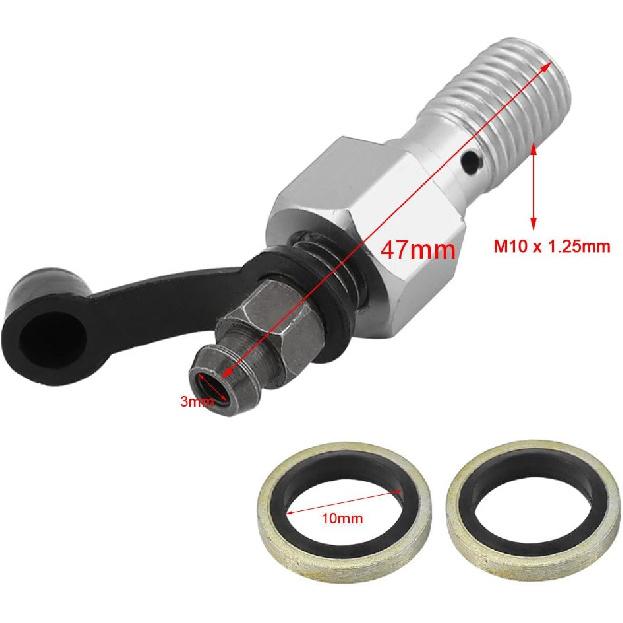 M10x1.25mm Motorcykel Bromscylinder Bromsok Luftningsskruv Banjobult Dammskydd