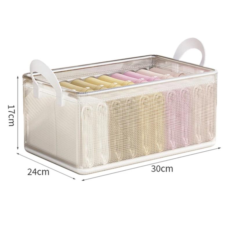 1/2/3/4pcs Closet Clothes Organizers Clothes Underwear Transparent Storage Box Stainless Steel Frame Wardrobe Storage Organizer