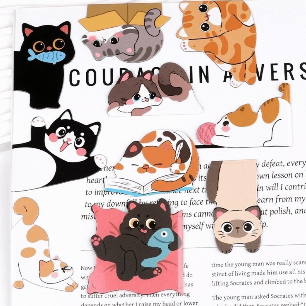 5/6/10pcs Kitten Shape Bookmark Clips Cute Page Markers Versatile Page Holders School Supplies