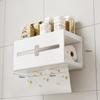 Kitchen Tissue Box Multifunction Punch-Free Wall Mount Spice Shelf Toilet Paper Phone Rack Roll Paper Removable Tissue Universal