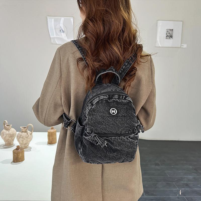Mini Denim Backpack for Women – Compact Washed Jeans Style Bag – Perfect for Daily Use & Travel