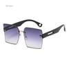 Luxury Rimless Women Sunglasses Glamour Brand Female Glasses Stylish Trend  Fashion Eyewear Uv400 Shades Hombre