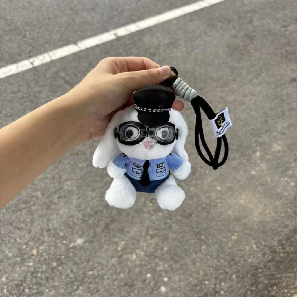 Police Fire Bear Bunny Doll Iron Horse Doll Plush Toy Traffic Police Pendant Teddy Bear Cute