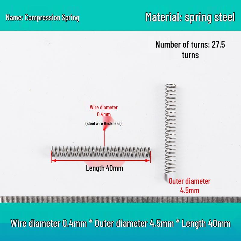 Small Mechanical Compression Spring: 0.4mm Wire, 2-8mm Outer Diameter