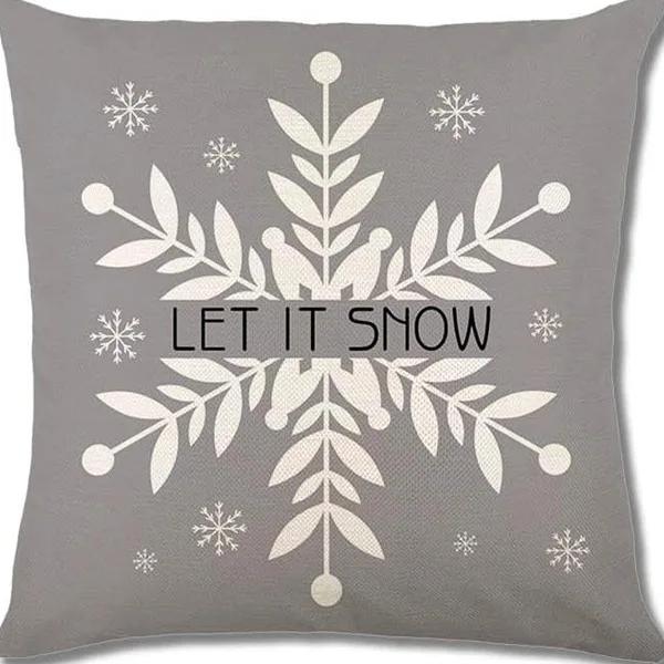 Home Decor Christmas Snowflakes & Trees Fa La La Pillows Pattern Cushion Cover Suitable For Sofa Bedroom Car Pillow Cover