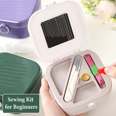 Mini-Nähset Kleines Reise-Handnähset für Erwachsene Anfänger Reisende 2-lagig Magnetische Nadeln und Fäden Nähzubehör für Notfälle Heimgebrauch
