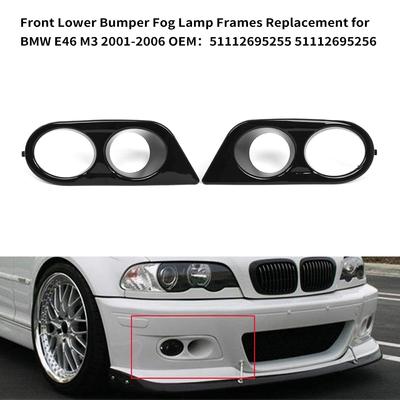 Ön Alt Tampon Sis Lambası Çerçeveleri Sis Lambası Kapakları BMW E46 M3 20012006 için Yedek