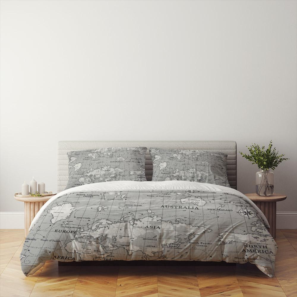 Ensemble de housse de couette Géographie Mondiale Cadeau pour les fans de Steam, Simple Double Plein Queen King Housse de couette 150x200cm