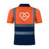 Short Sleeve Polo Collar High Visibility Work Shirt with Reflective Strips for Road Construction and Wear