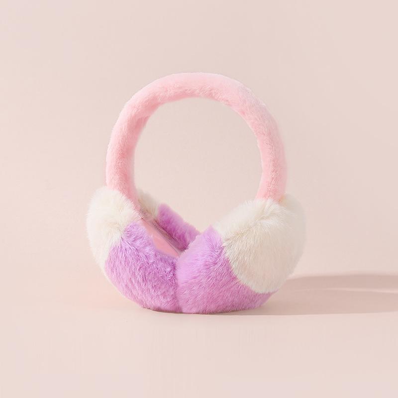 New Two-color Earmuff Women's Winter Warm Fleece Thickened Cold-proof Elastic Cap Hoop Plush Ear Bag