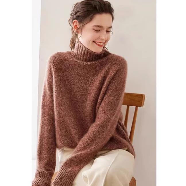 

Women s Heavyweight Cashmere Sweater - High Neck, Thick, Loose Fit, Faye Wong Style, Perfect for Autumn and Winter. One Size