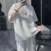 O-Neck Short Sleeve 3D Waffle Men T-shirt Summer Solid Color Simple Tee Shirt Streetwear