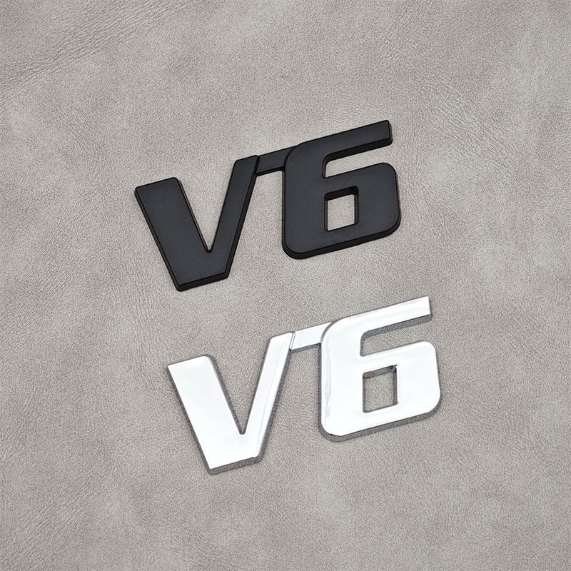 3D Metal Letter V6 Logo Car Rear Trunk Badge Emblem Sticker for Toyota Camry Corolla Rav4 Prado CHR Auto Decal Accessories DJ6