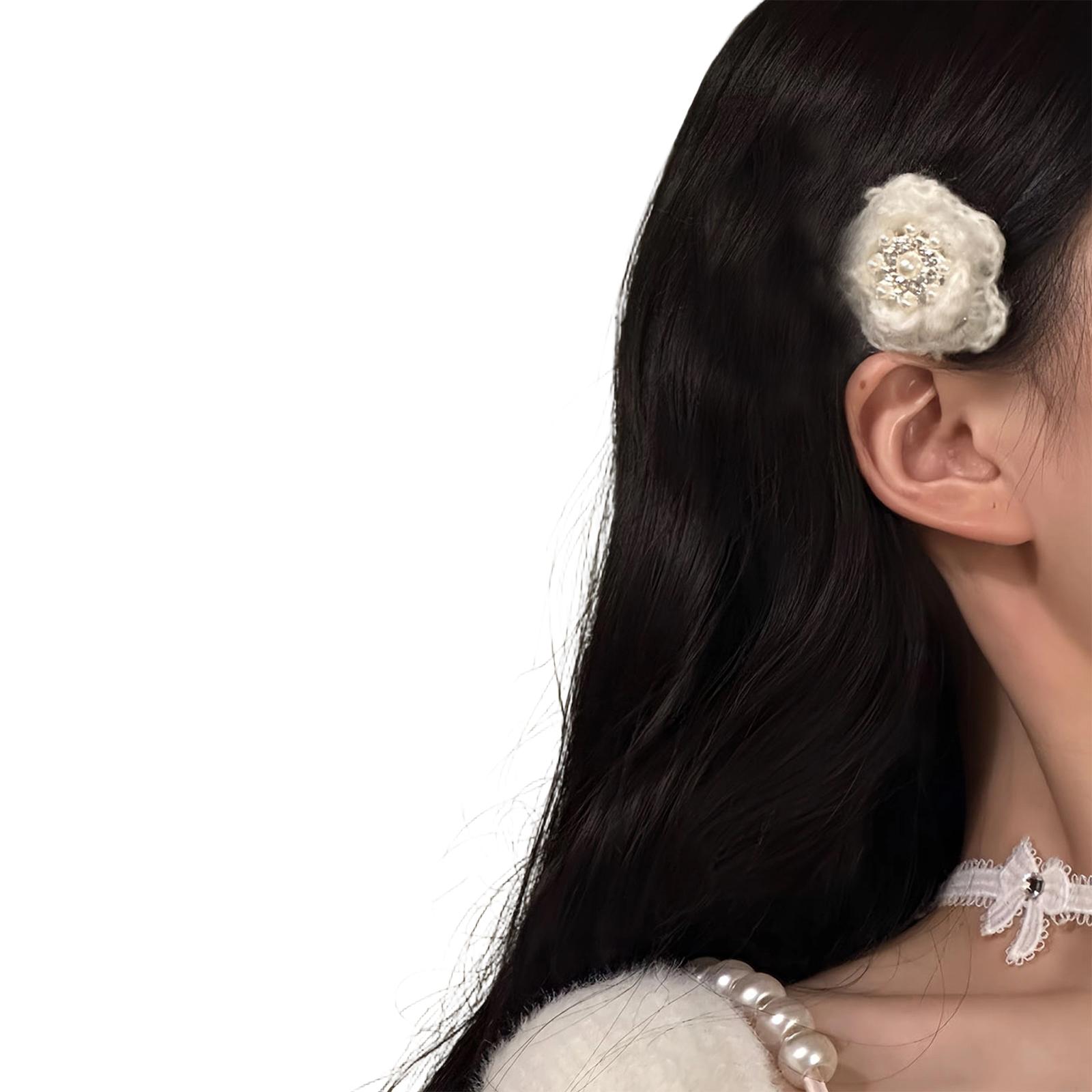 

Knitted Snowflake Shaped Hair Clip Strong Grip NonSlip Hairpins For Daily Use Outdoor 1