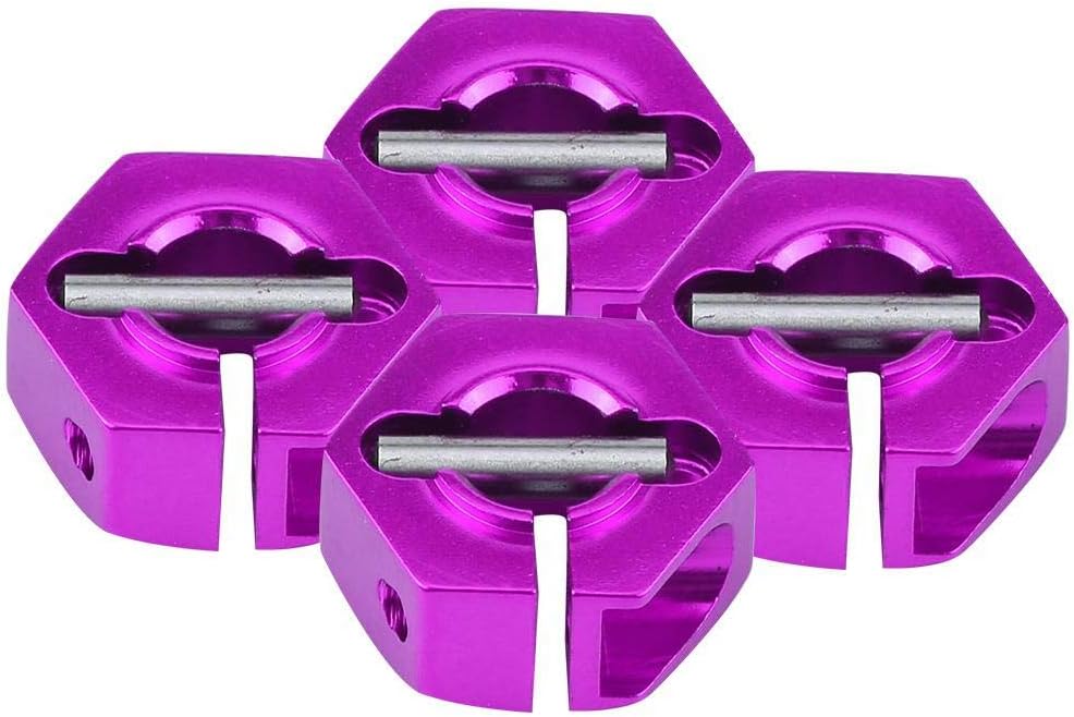 4Pcs 12mm Hex Wheel Hub Adapters – Universal for 1/10 RC Cars HSP Sakura – 5mm Height, Purple