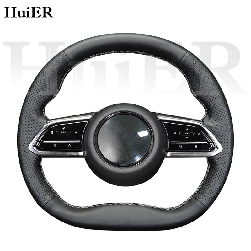 New DIY Hand Stitched Leather Steering Wheel Cover For Mazda EZ-6 2026 2026 2026 Black Microfiber Leather Customize Accessories