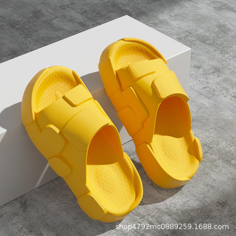 

Тапочки на толстой платформе Eva для женщин, для ванной, нескользящие шлепанцы на плоской подошве, пляжные сандалии, летняя обувь для мужчин 44-45 жёлтый