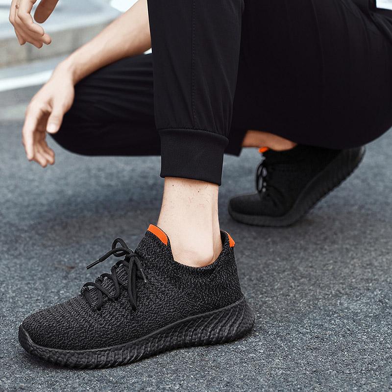 

Обувь большого размера. Легкие дышащие летающие носки. Обувь для пар. Повседневная спортивная обувь для среднего и пожилого возраста. 46 прохладный черный