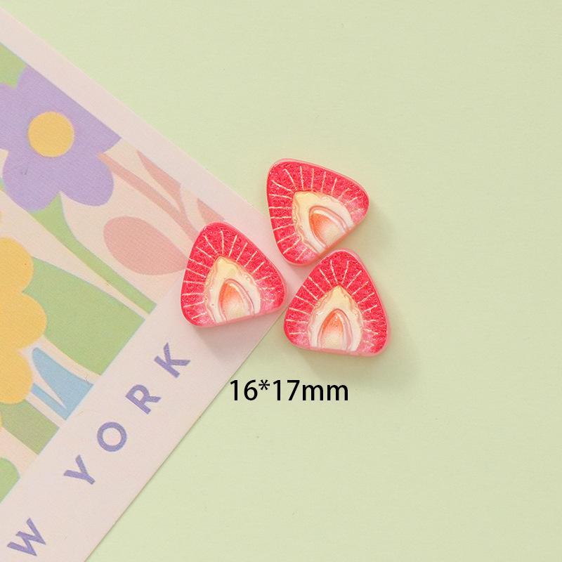 10Pcs Assorted Resin Fruit Decor Pieces Cute Strawberry Lemon Watermelon for DIY Scrapbook Kids Handcraft Projects