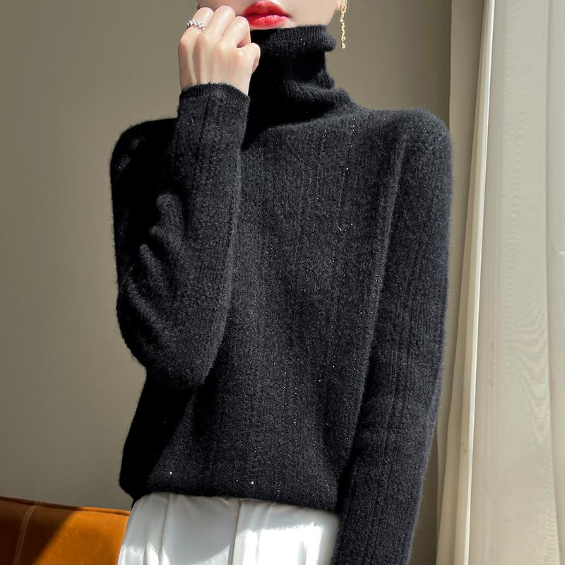 Kashmirgenser for kvinner Qinghe kashmir 30% kashmir 70% ull høst og vinter genser varm og moteriktig