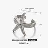 Stainless Steel Gold Color Starfish Open Rings For Men Women Vintage Metal Irregular Star Adjustable Finger Rings Beach Jewelry